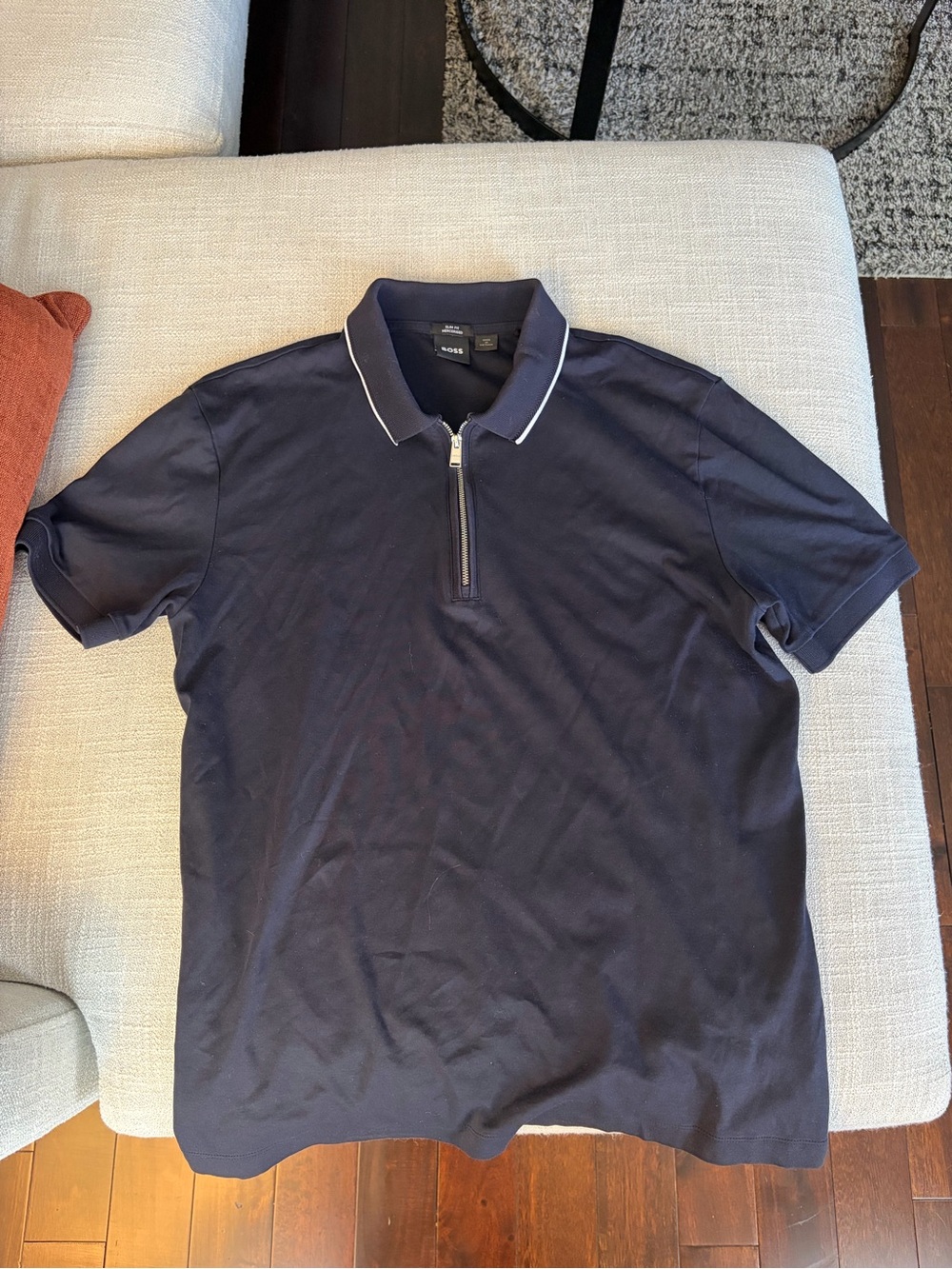 BOSS Men’s Navy Zip Polo Shirt